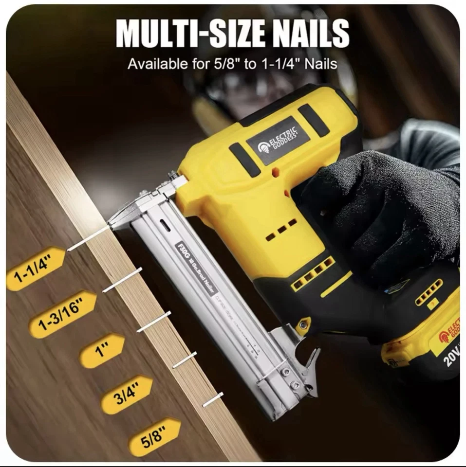 Electric Goddess Cordless Nail Gun Brad Nailer for use with Dewalt 18v Battery - Image 3 of 4