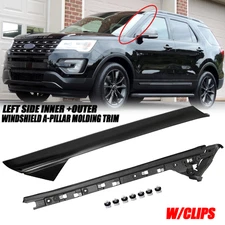 1Pair Left Driver Side For Ford Explorer 11-19 Windshield A-Pillar Molding Trim