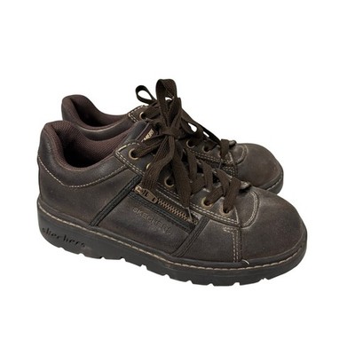 Skechers Shoes Womens Size 6.5 Tredd Jammers Y2K Brown Leather Chunky