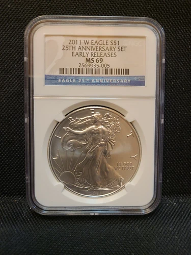 2011 W NGC MS69 SILVER AMERICAN EAGLE 25TH ANNIVERSARY SET EARLY RELEASE