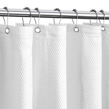 Solid Cloth Fabric Shower Curtain Liner with 2 72"W x 72"L Pack of 1 White