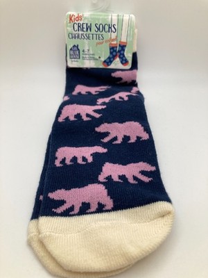 Hatley Little Blue House Sister Bear Childrens Crew Socks 4-7 Years Old New
