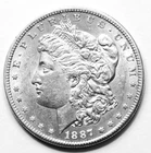 1887s Morgan Silver Dollar, 90% Silver, Very Good Condition, San Fransico Mint
