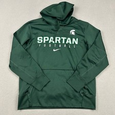 Michigan State Spartans Hoodie Men Medium Green White Nike Sweatshirt Football L