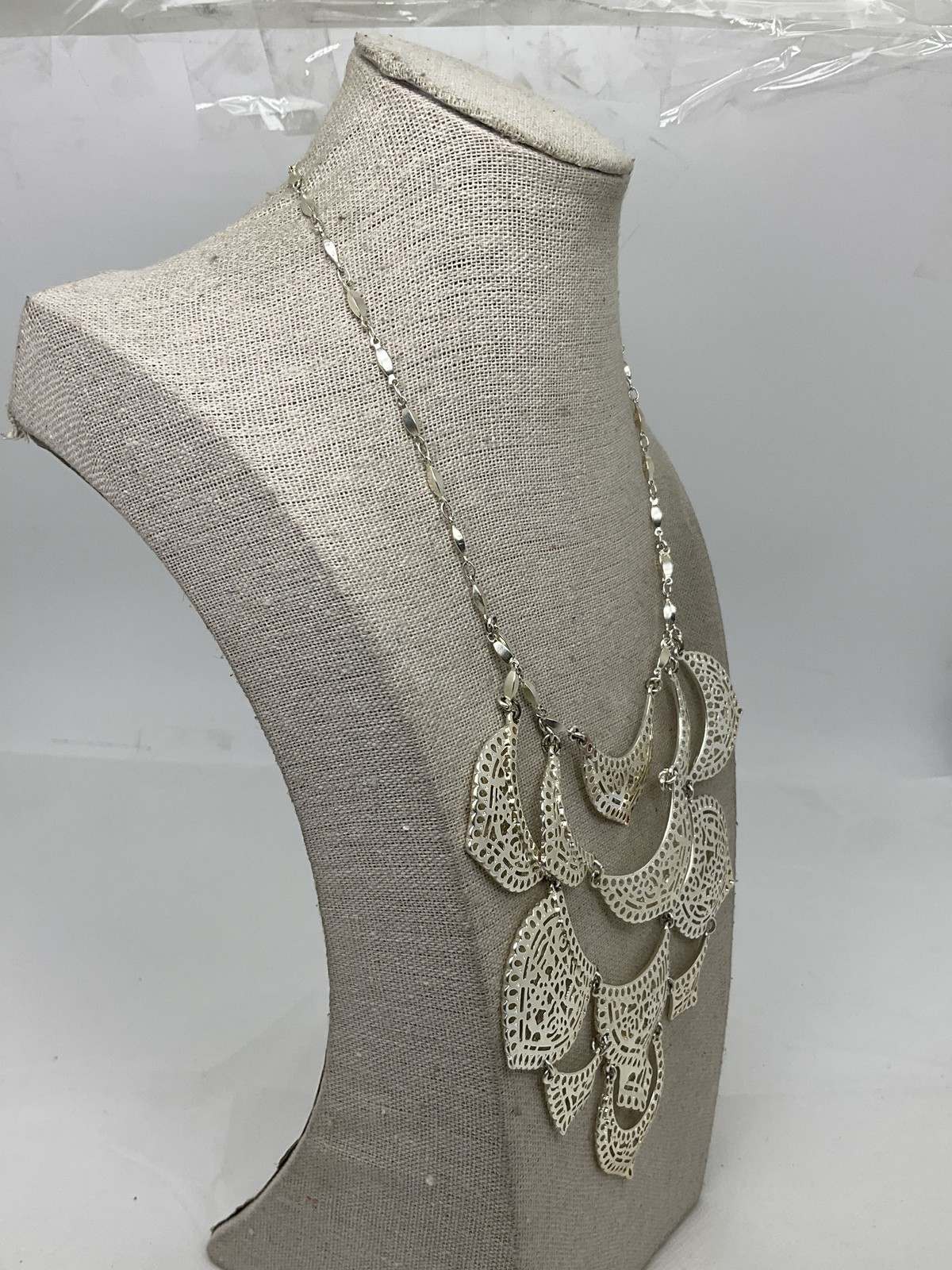 Stella & Dot Silvertone Statement Necklace - image 4