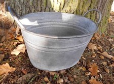Zinkwanne Pflanztopf Zinkbottich Blumentopf 33 x 25 cm Grau