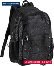 Heavy Duty Mesh Backpack See through College Backpack Semi-Transparent Mesh bag