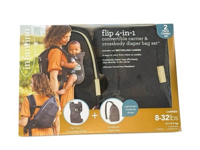 Infantino Flip 4-in-1 Convertible Carrier & Crossbody Diaper Bag Set 200100 NEW