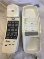 De colección AT&T Teléfono Pulsador Tono Táctil Trimline 210 Blanco Escritorio Montaje en Pared