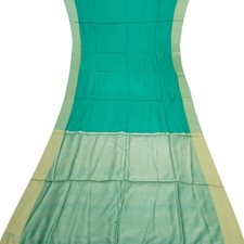 Namaste Ancien Bleu Canard Saris 100% Pure Soie Tissé Indien 4,57 M Artisanat