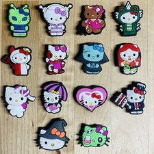 x14 Hello Kitty Crocs Charms Jibbitz Anime Kawaii Spooky Shoe Charm Lot of 14