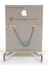 Kendra Scott Emma Necklace in Dichroic Glass Multicolored Rhodium over Brass NWT