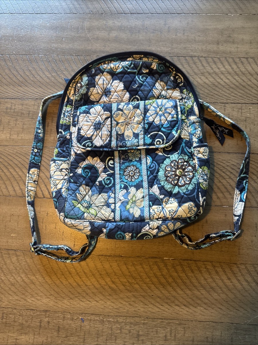 Vera Bradley Soft Quilted Backpack Mod Floral Blue Pattern  display picture 1