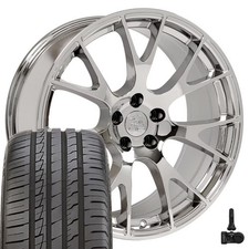20x9 Chrome 2528 Wheels 24545r20 As Tires Tpms Set Fits Charger Challenger