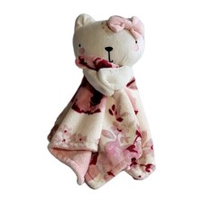 Gerber Modern Moments Baby Blanket Lovey Cat Pink Bow Flowers Floral