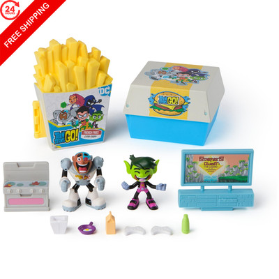 DC Comics Teen Titans Go Kitchen Chaos Playset with 2 Figures 1, Multicolor
