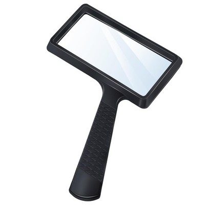5X Rectangle Reading Magnifier, Large Handheld Magnifying Glass Scratch Resis...