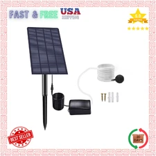 2.5W Solar Powered Air Pump w/ Air Hose Stone Pond Aerator Oxygenator Easy SetUp