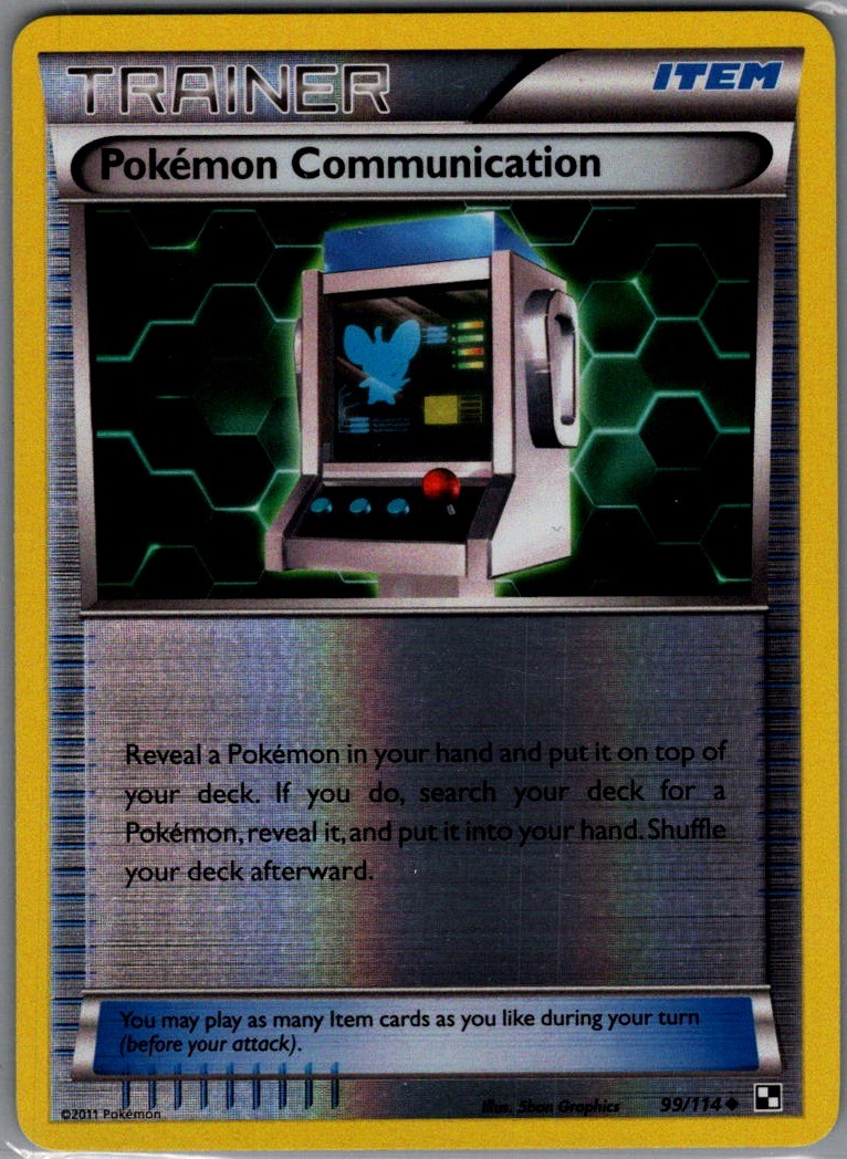 Pokemon Communication Reverse Holo Uncommon Black and White 99/114 NM