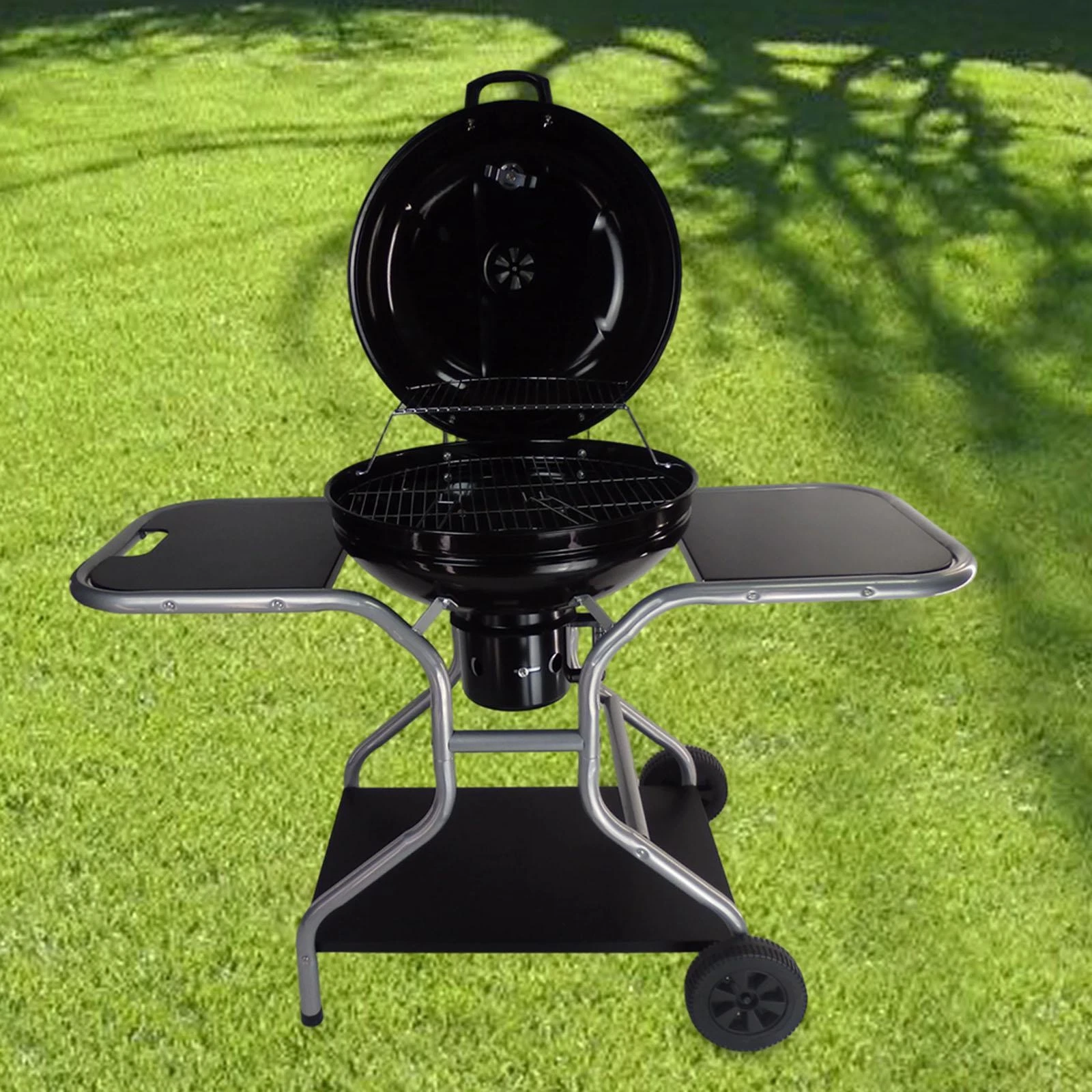 Kettle Charcoal Grill Easy to Assemble with Wheels for Patio Camping Party