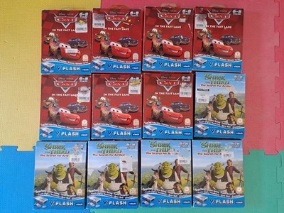 V.FLASH vtech Home Edutainment System (Shrek + Autos) 12 VERSIEGELTE KOPIEN!!!