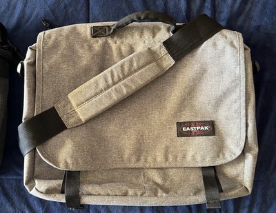Eastpak Backpack Messenger Bag, Laptop Sleeve, Pen Holder, Zipper, Light Grey