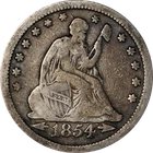 1854-P Seated Liberty Quarter