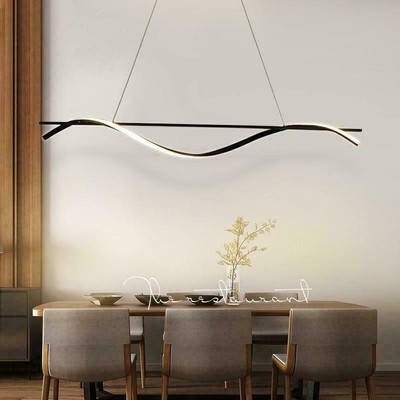 Modern Liner Horizontal Chandelier LED Modern Ceiling Pendant Lamp Dining Room