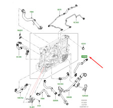 Tubo sistema raffreddamento LAND ROVER RANGE ROVER VELAR L560 LR140899 NUOVO ORIGINALE