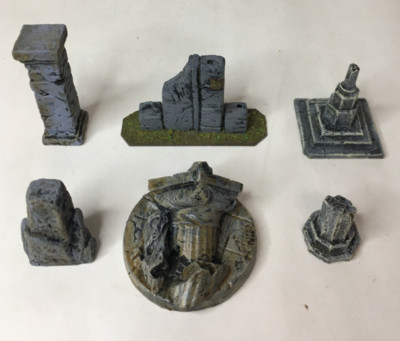 DnD / Pathfinder Set Pieces / Terrain - Columns Rubble Ruins