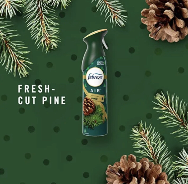 Febreze Limited Edition Holiday Fresh Cut Pine Air Freshener Spray 8.8