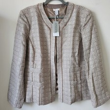 NWT Chico's Travel Collection Woven Daphne Delicacy Blazer Jacket 3 Lined