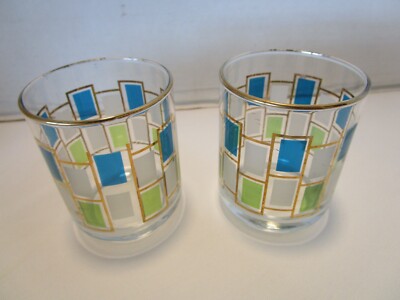 Vintage set of 2 Libbey Nordic cocktail juice glasses 6 Oz.  1960's MCM