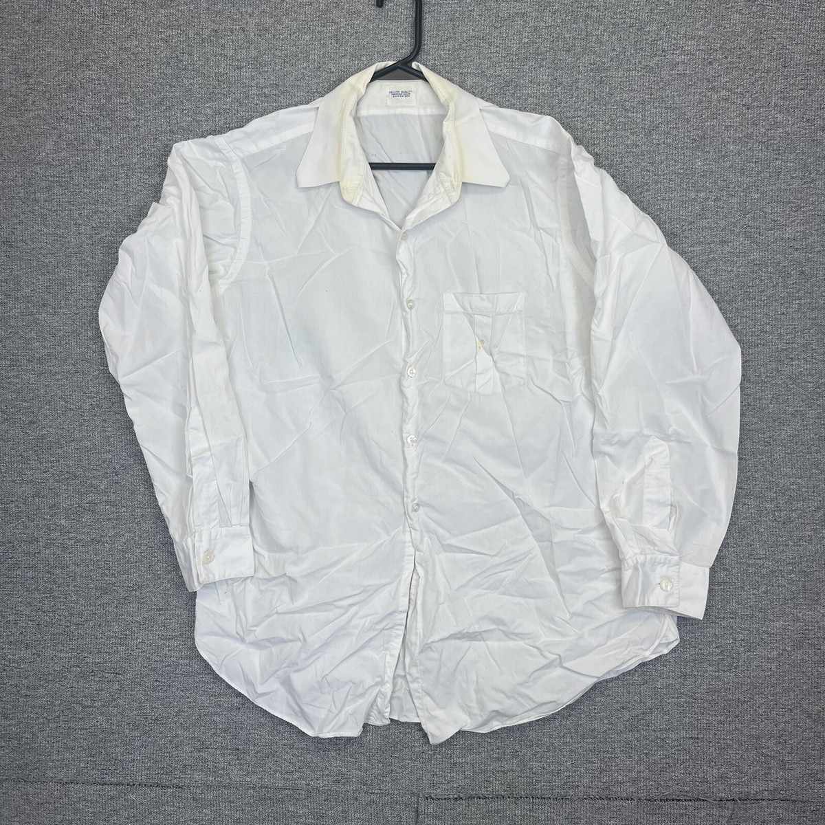 Vintage Pilgrim Button Up Shirt Mens Large White 1950s Vintage Pilgrim Button Up Shirt Mens Large White 1950s