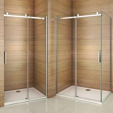 Sliding Shower Frameless Enclosure Bath Door Walk In Glass Screen Side panel Pop
