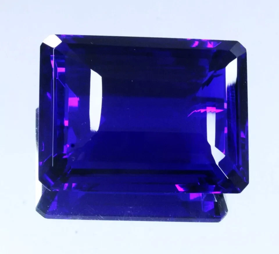 Piedra preciosa suelta natural esmeralda certificada de tanzanita azul profundo 91 quilates Tanzania Foto 3 de 4