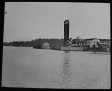 SÄGEWERK OTTAWA RIVER QUEBEC KANADA Magisches Laternendia 1914 FOTO