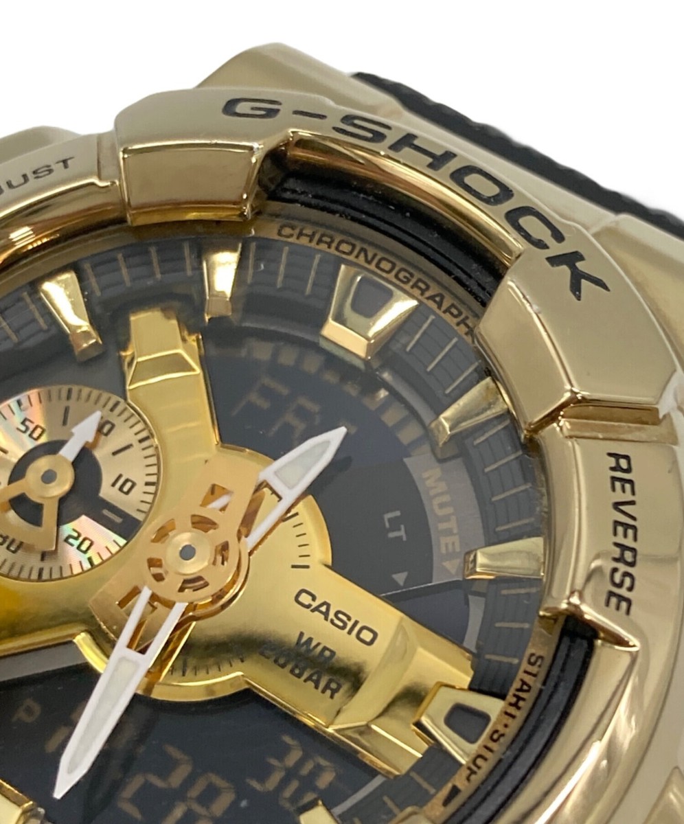 Casio GM-110G G-Shock Quartz Men's Watch Gold xBlack Dial Ana-Digi