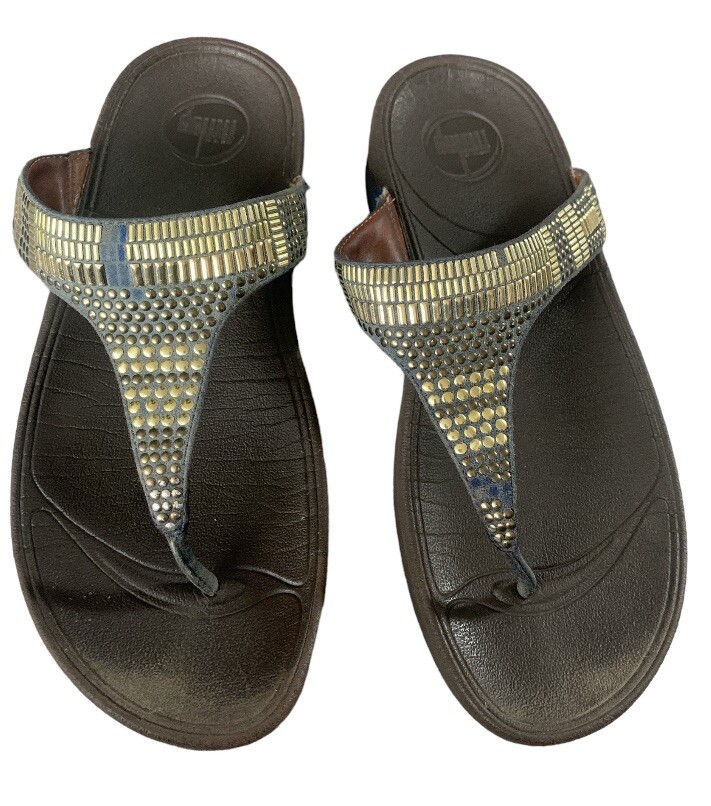 Fitflop Aztek Chada Fitflop Aztek Chada Pink Gold Leather Thong