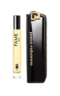 New 2 Pc {PACO RABANNE} 1 MILLION EDT Miniature 0.34 fl oz/10 ml + Black Pouch
