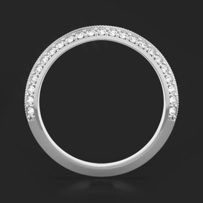 Ehering 0,75 Karat Lab Grown Rundschliff Diamant 14K Weißgold E F VS