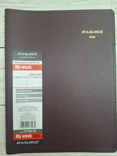 At-A-Glance 2025 Calendar Planner Weekly New Year Maroon 70-950-50 Appt Times