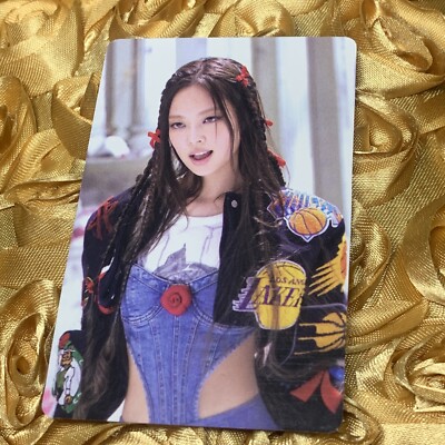 Jennie Blackpink Born Pink BLACK Edition Photocard, Fan Art Red Ribbon Sports