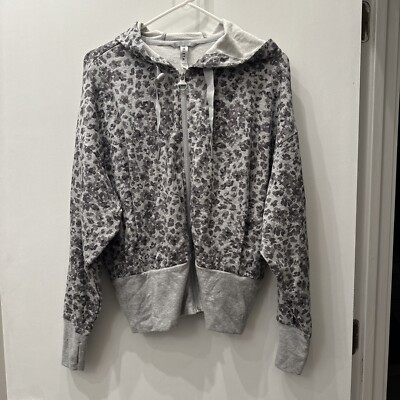 NICE! Athleta SMALL Printed Balance Hoodie Sweat Yoga Commute Jacket #599872