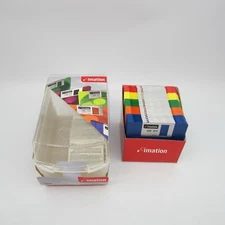 New 25 Pack Imation Neon Floppy Diskettes 3.5” 1.44MB IBM 2HD + Storage Case