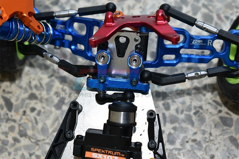 GPM Aluminum Steering Assembly For Losi Mini-T 2.0 – 7-Piece Set In Black