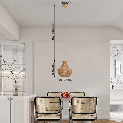 Woven Chandelier Country Chandelier Diameter 32cm- Without Light Source NEW US