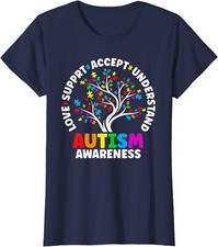 Autism Love Accept Support Autistic Autism Awareness Ladies' Crewneck T-Shirt