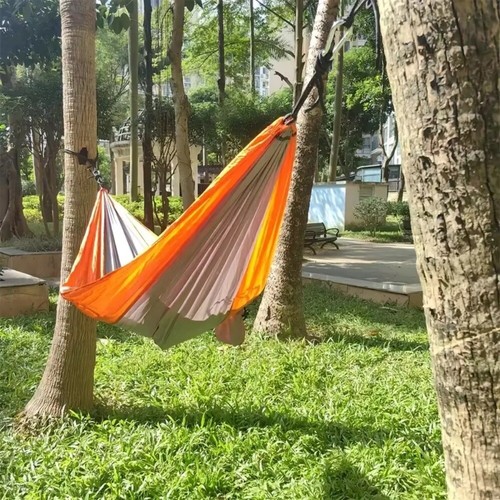 with Hanging Straps Camping Hammock Double Nylon Camping Swing Outdoor - Picture 6 of 12