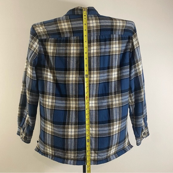 Basic Edition Lined Button Down Plaid Blue, White… - image 3